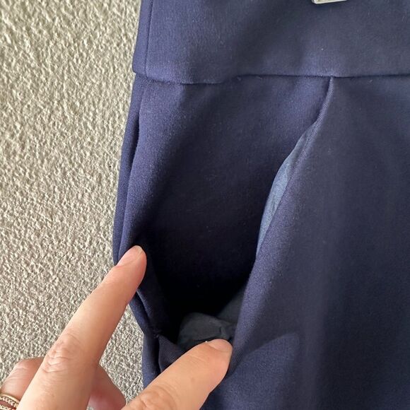 J Crew Navy Blue Stretch Mini Pencil Skirt Size 14 - Picture 2 of 7